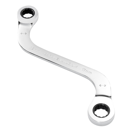 Draper Expert HI-TORQ Double Ring Ratchet S-Shape Spanner, 15 x 17mm: No.8243RMM