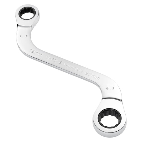 Draper Expert HI-TORQ Double Ring Ratchet S-Shape Spanner, 19 x 22mm: No.8243RMM