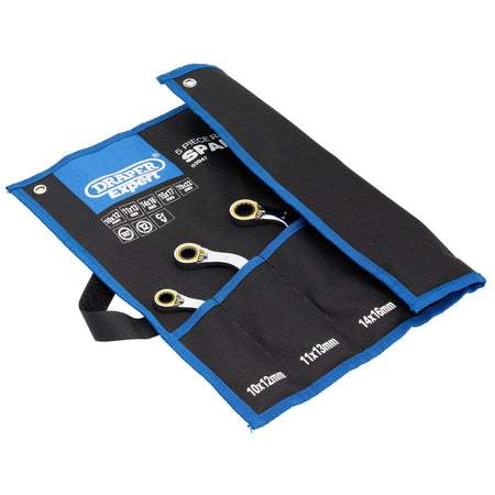 Draper Expert HI-TORQ Double Ring Ratchet S-Shape Spanner Set (5 Piece): No.8243RMM/5