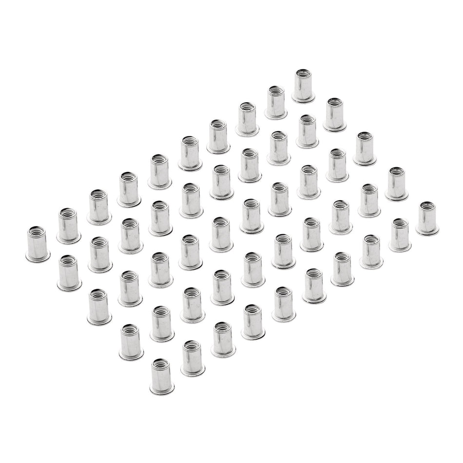 Zinc Plated Threaded Insert Rivet Nuts, M6 x 1.0mm (Pack of 50) : Model No. RIVNUT6