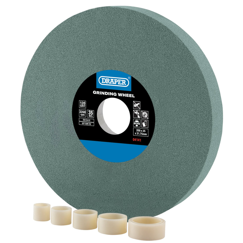 Silicon Carbide Bench Grinding Wheel, 200 x 25mm, 120G : Model No. BG20025S