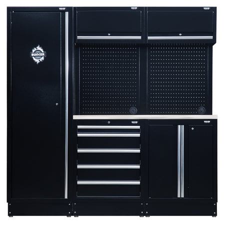 DRAPER BUNKER Modular Storage Combo with Stainless Steel Worktop (11 Piece) Model No. MS400COMBO/11B