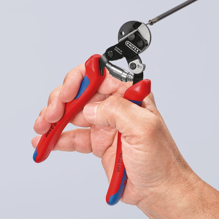 Knipex 160mm Wire Rope Cutters with Heavy Duty Handles: Model No.95 62 160SBE