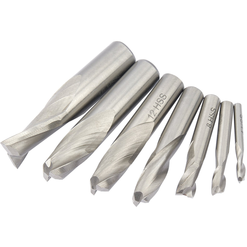DRAPER HSS End Mill Set Dia. 4-16mm Two Flute: Model No.MILL-10045