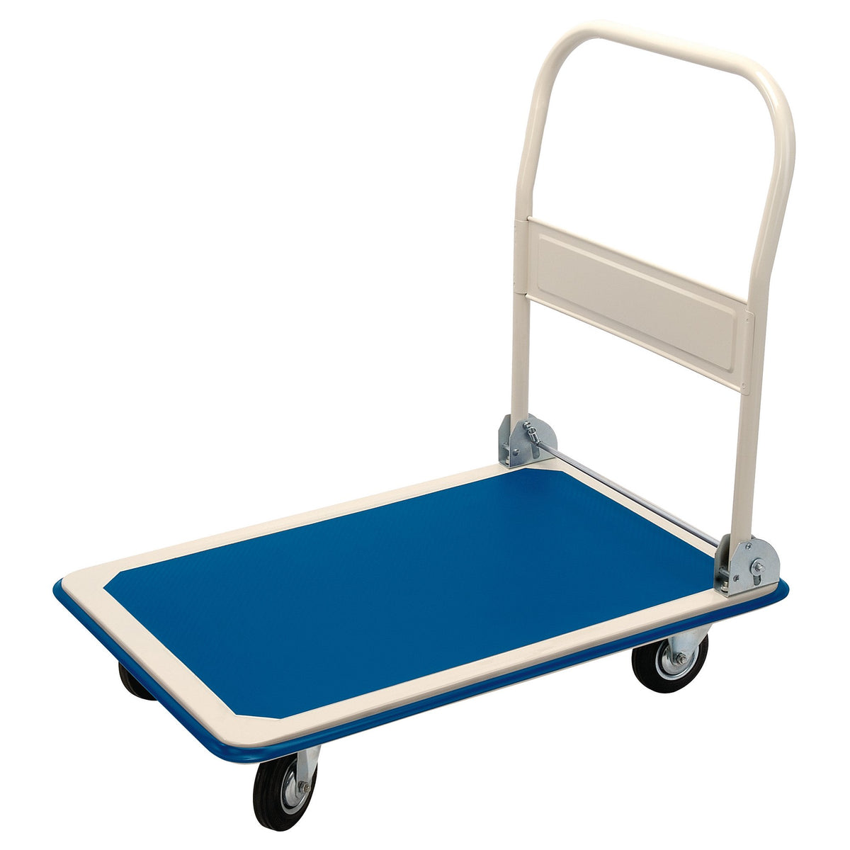 DRAPER 300kg Platform Trolley with Folding Handle - 900 x 600 x 850mm: Model No.FRT300