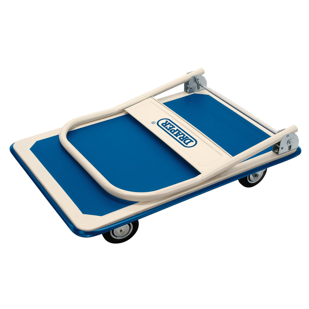 DRAPER 300kg Platform Trolley with Folding Handle - 900 x 600 x 850mm: Model No.FRT300