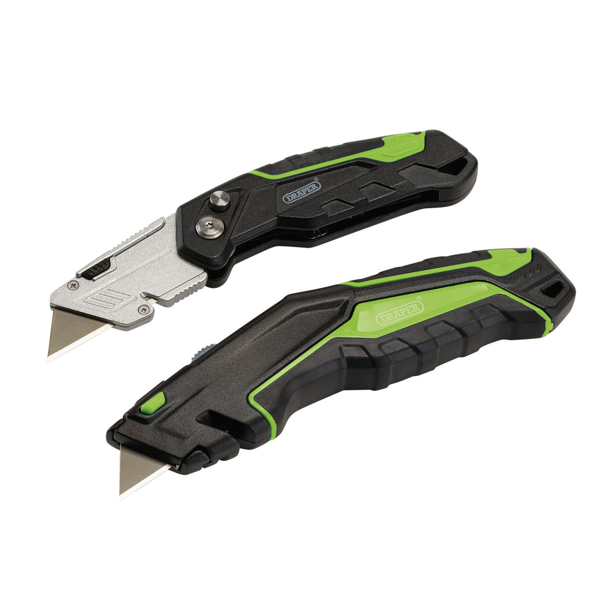 Retractable & Folding Trimming Knife Set with 10 x SK2 Two Notch Blades: Model No. TFK2/BK