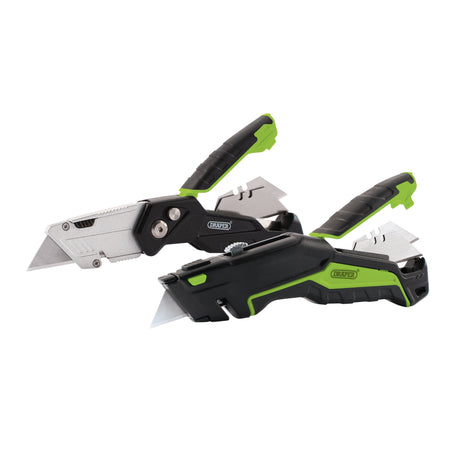 Retractable & Folding Trimming Knife Set with 10 x SK2 Two Notch Blades: Model No. TFK2/BK