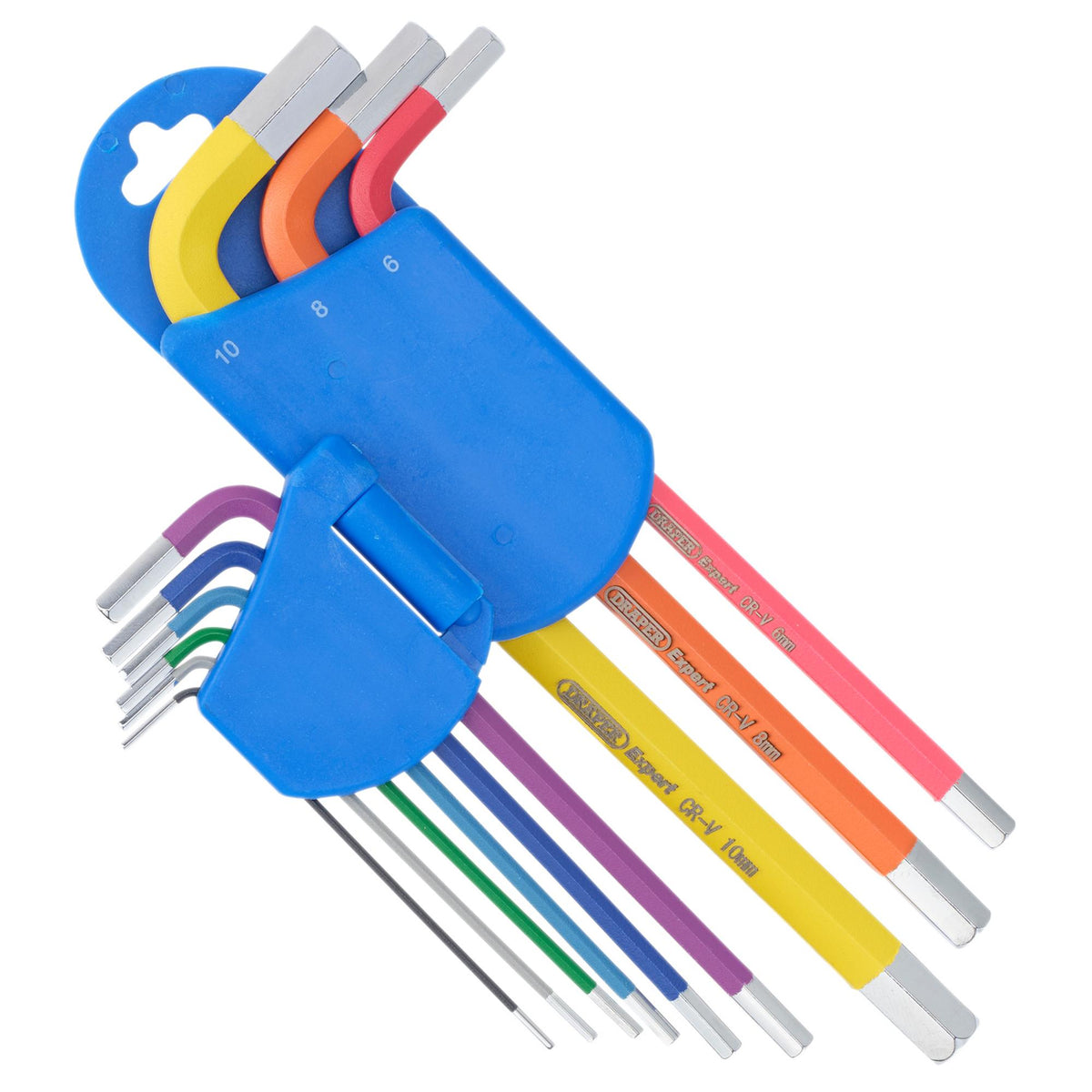 Draper Expert Metric Long Arm Hex Key Set, Colour Coded (9 Piece) : Model No. LCHKS/9