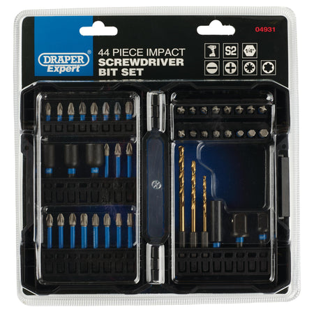 Draper Expert Impact Screwdriver Bit Set, 1/4" Hex (44 Piece) : Model No. IMBH44B