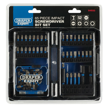Draper Expert Impact Screwdriver Bit Set, 1/4" Hex (65 Piece) : Model No. IMBH65