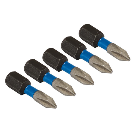Draper Expert Cross Slot/PH Type Impact Screwdriver Bits, No.1 x 25mm, 1/4" Hex (Pack of 5) : Model No. IMBH/PH25/5