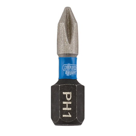 Draper Expert Cross Slot/PH Type Impact Screwdriver Bits, No.1 x 25mm, 1/4" Hex (Pack of 5) : Model No. IMBH/PH25/5