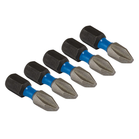 Draper Expert Cross Slot/PH Type Impact Screwdriver Bits, No.2 x 25mm, 1/4" Hex (Pack of 5) : Model No. IMBH/PH25/5