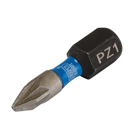 Draper Expert PZ-Type Impact Screwdriver Bits, No.1 x 25mm, 1/4" Hex (Pack of 5) : Model No. IMBH/PZ25/5
