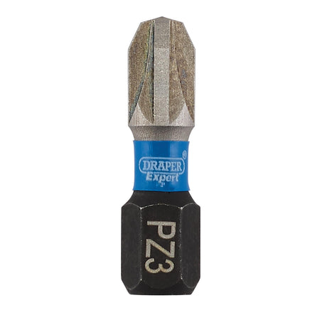 Draper Expert PZ-Type Impact Screwdriver Bits, No.3 x 25mm, 1/4" Hex (Pack of 5) : Model No. IMBH/PZ25/5