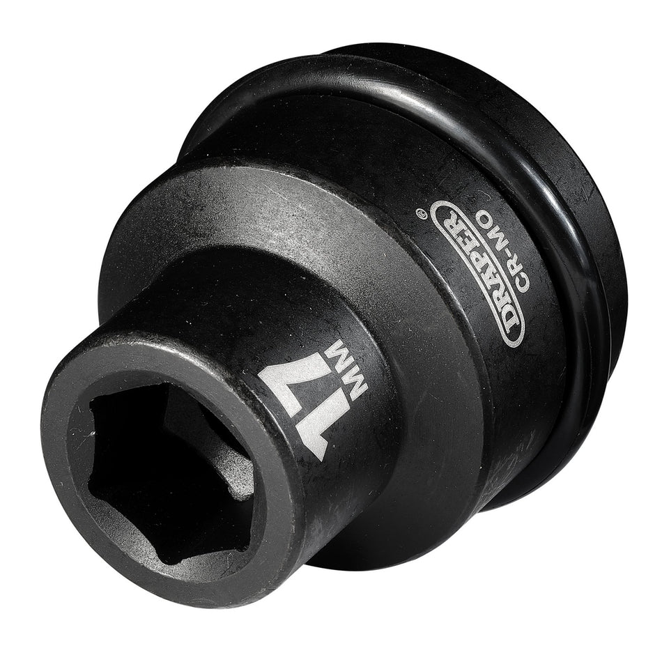 DRAPER Expert 17mm 3/4in. Square Drive Hi-Torq ; 6 Point Impact Socket: Model No.419-MM