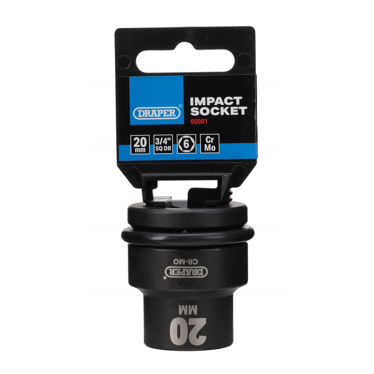 DRAPER Expert 20mm 3/4in. Square Drive Hi-Torq ; 6 Point Impact Socket: Model No.419-MM