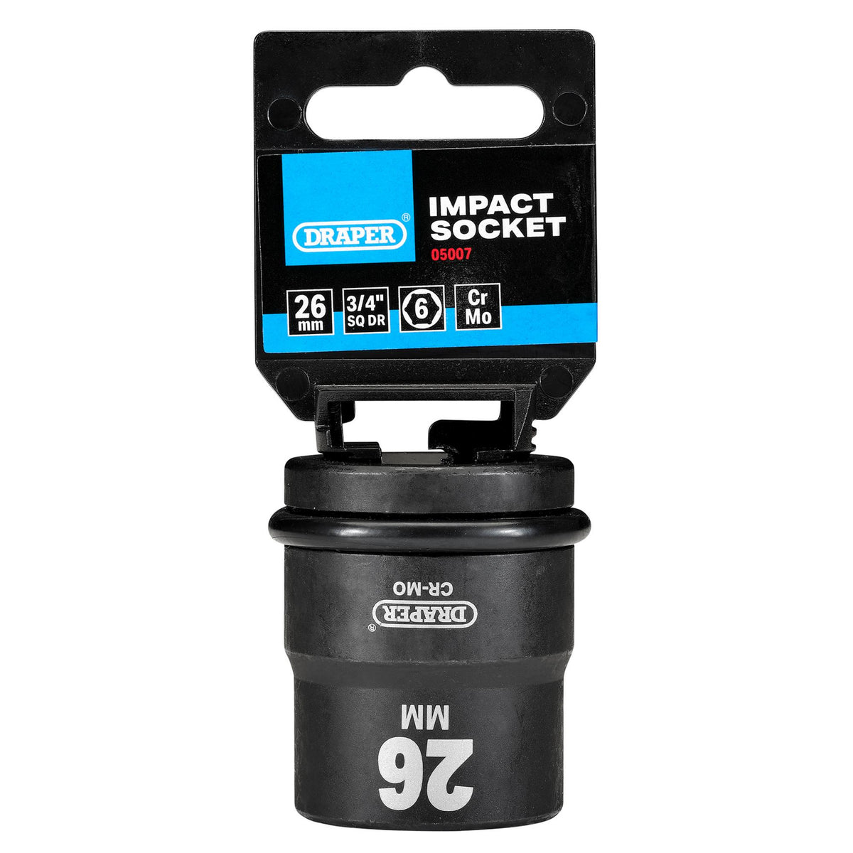 DRAPER Expert 26mm 3/4in. Square Drive Hi-Torq ; 6 Point Impact Socket: Model No.419-MM