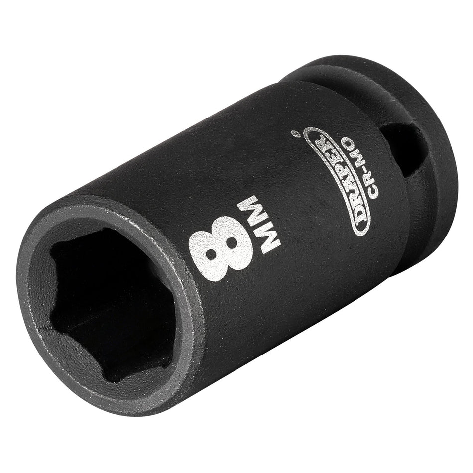 DRAPER Expert 8mm 1/4in. Square Drive Hi-Torq ; 6 Point Impact Socket: Model No.406-MM
