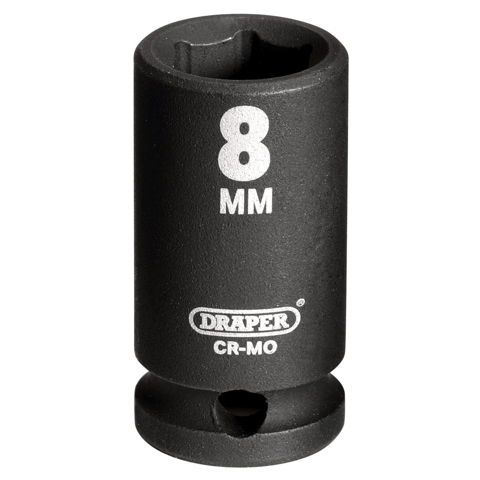 DRAPER Expert 8mm 1/4in. Square Drive Hi-Torq ; 6 Point Impact Socket: Model No.406-MM