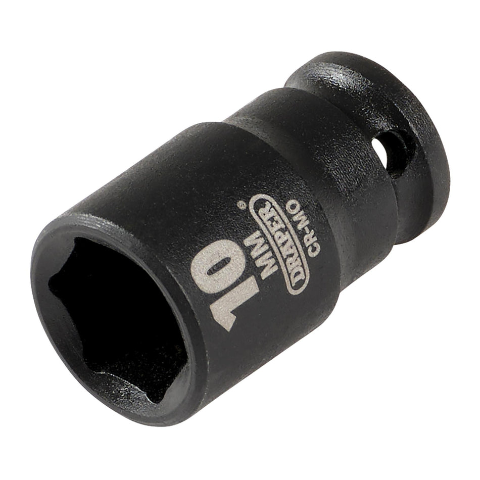 DRAPER Expert 10mm 1/4in. Square Drive Hi-Torq ; 6 Point Impact Socket: Model No.406-MM