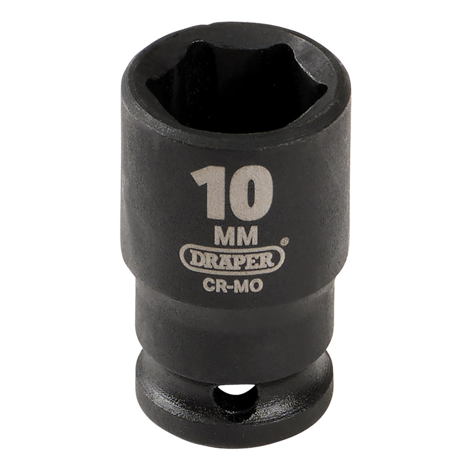 DRAPER Expert 10mm 1/4in. Square Drive Hi-Torq ; 6 Point Impact Socket: Model No.406-MM