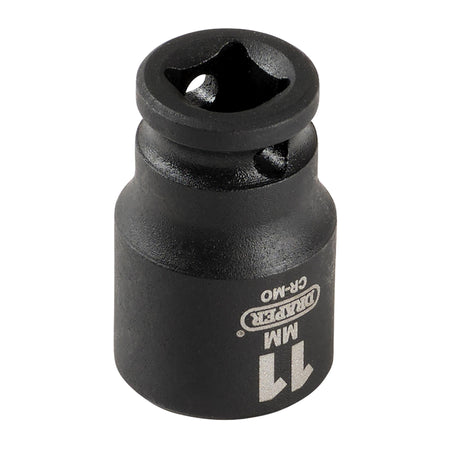 DRAPER Expert 11mm 1/4in. Square Drive Hi-Torq ; 6 Point Impact Socket: Model No.406-MM