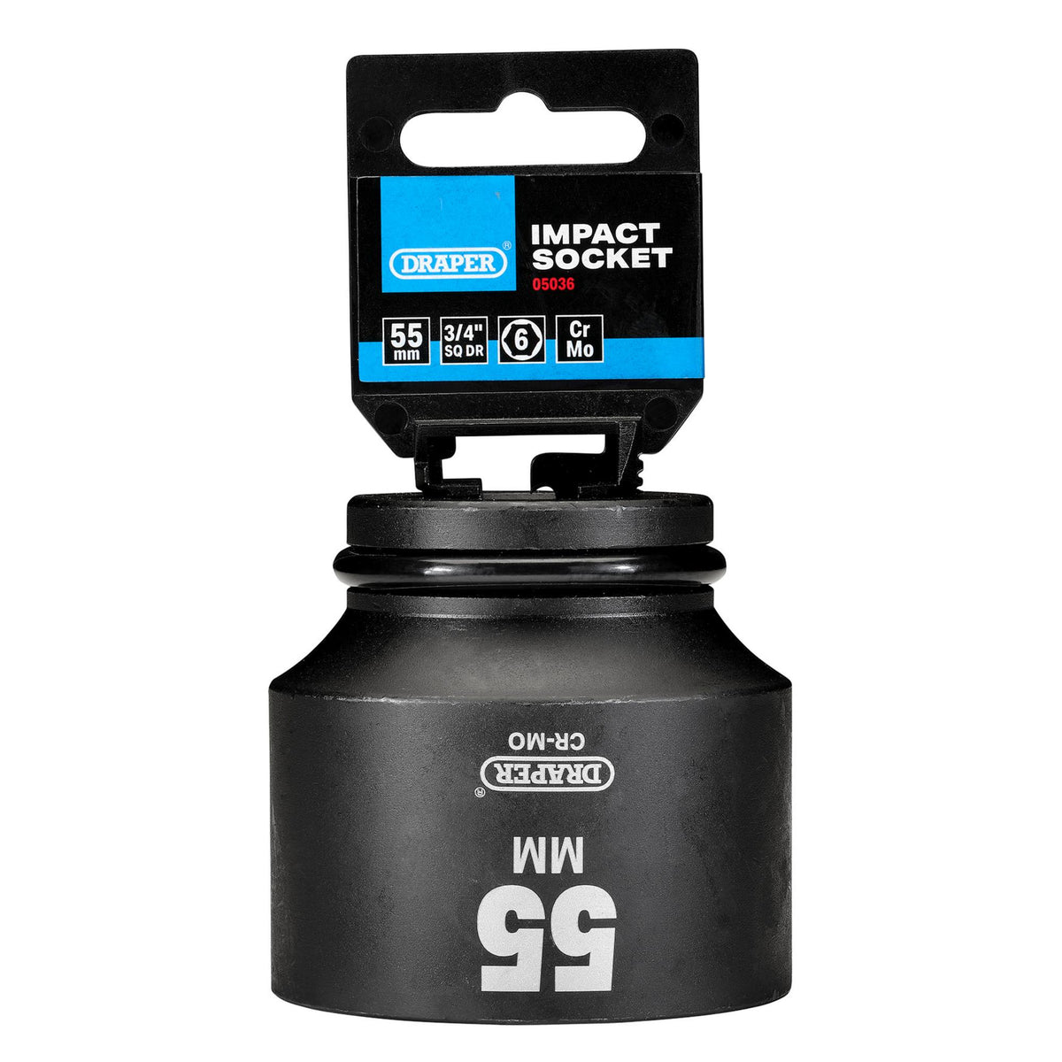 DRAPER Expert 55mm 3/4in. Square Drive Hi-Torq ; 6 Point Impact Socket: Model No.419-MM