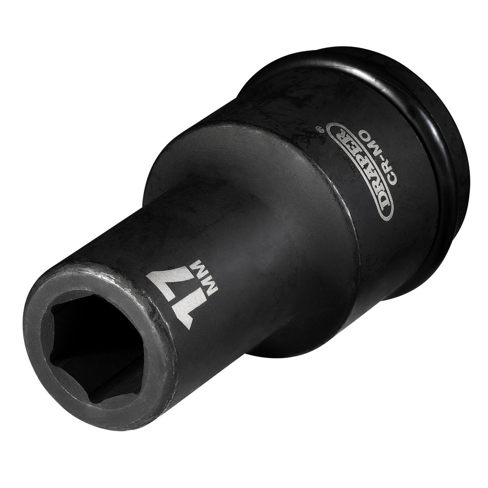 DRAPER Expert 17mm 3/4in. Square Drive Hi-Torq ; 6 Point Deep Impact Socket: Model No.419D-MM