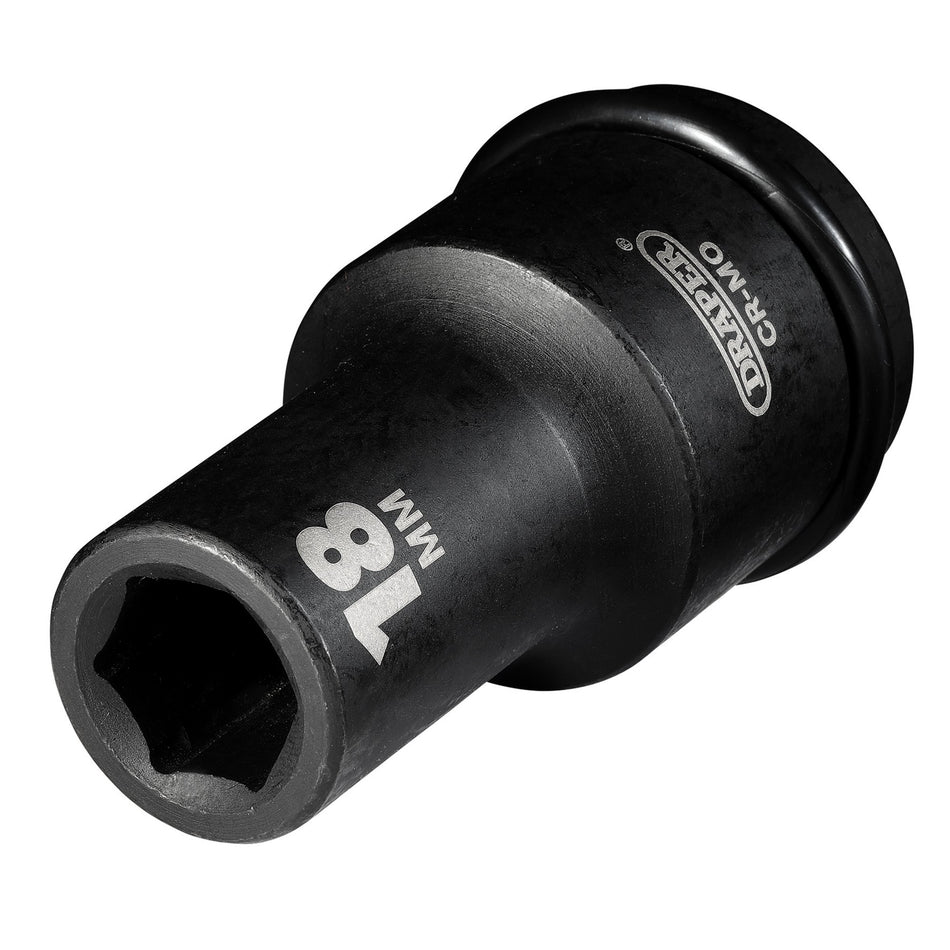 DRAPER Expert 18mm 3/4in. Square Drive Hi-Torq ; 6 Point Deep Impact Socket: Model No.419D-MM