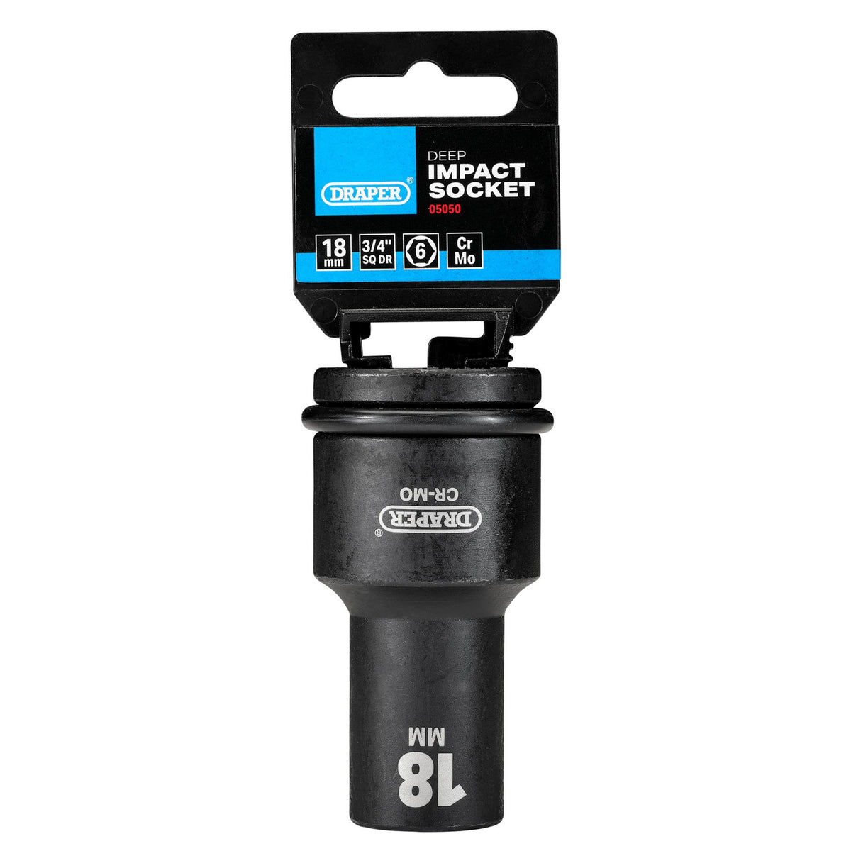 DRAPER Expert 18mm 3/4in. Square Drive Hi-Torq ; 6 Point Deep Impact Socket: Model No.419D-MM