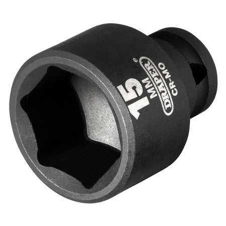 DRAPER Expert 15mm 1/4in. Square Drive Hi-Torq ; 6 Point Impact Socket: Model No.406-MM