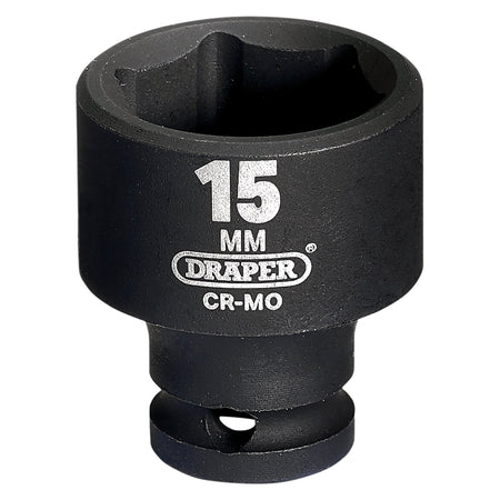 DRAPER Expert 15mm 1/4in. Square Drive Hi-Torq ; 6 Point Impact Socket: Model No.406-MM