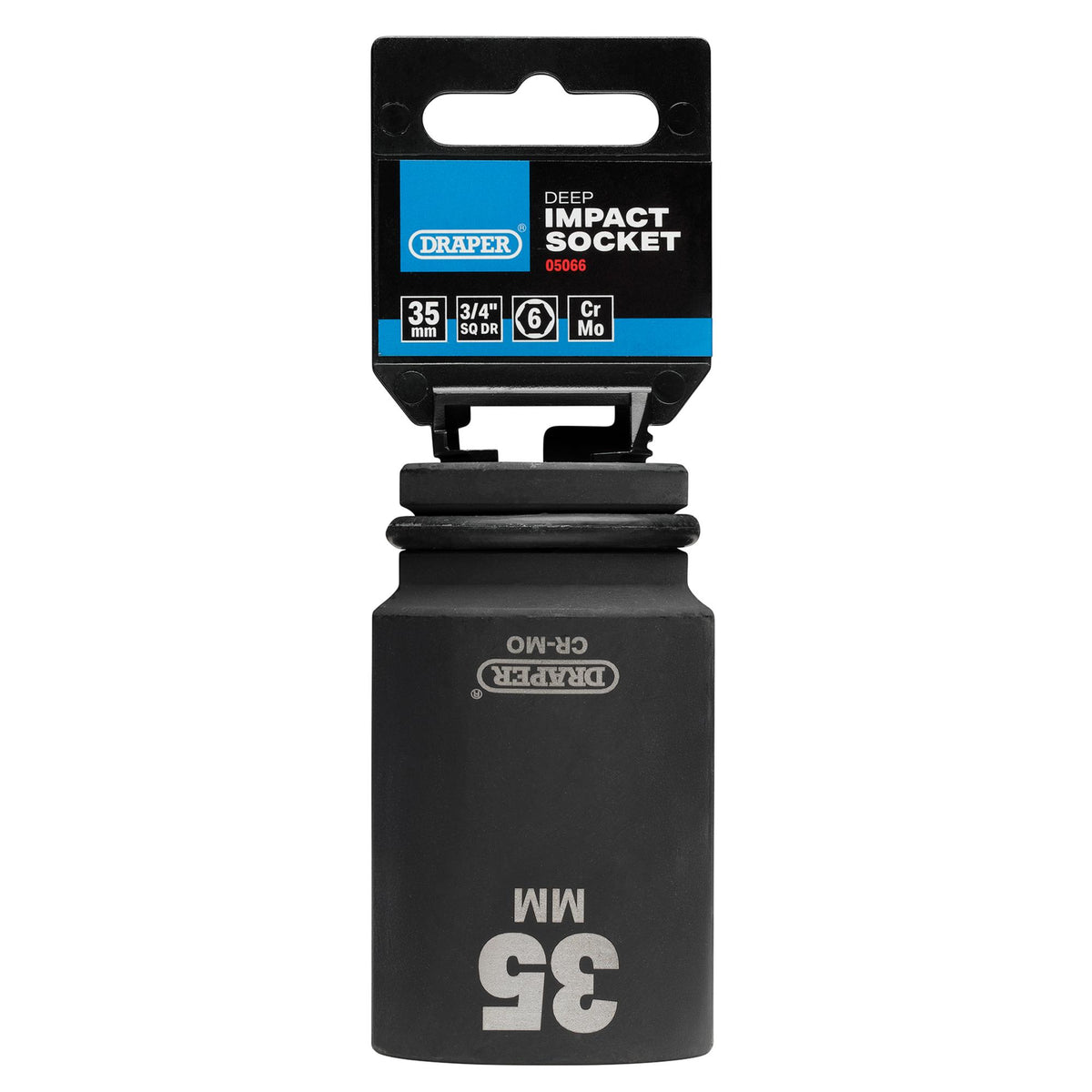 DRAPER Expert 35mm 3/4in. Square Drive Hi-Torq ; 6 Point Deep Impact Socket: Model No.419D-MM