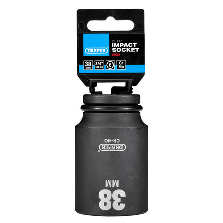 DRAPER Expert 38mm 3/4in. Square Drive Hi-Torq ; 6 Point Deep Impact Socket: Model No.419D-MM
