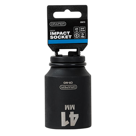 DRAPER Expert 41mm 3/4in. Square Drive Hi-Torq ; 6 Point Deep Impact Socket: Model No.419D-MM