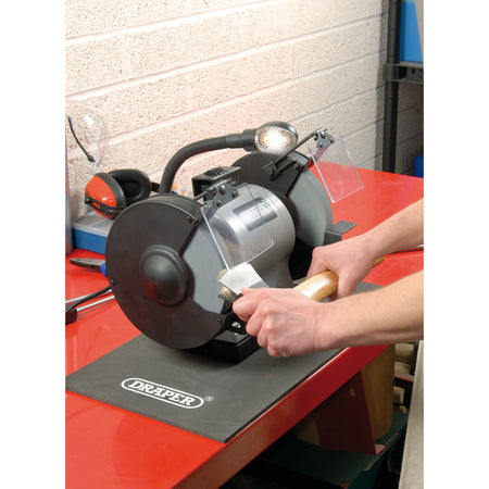 DRAPER 200mm 550W 230V Heavy Duty Bench Grinder with Worklight: Model No.GD825L