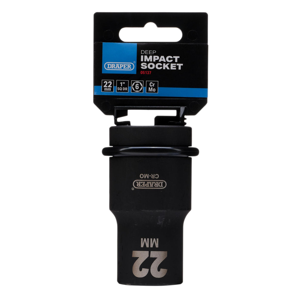 DRAPER Expert 22mm 1in. Square Drive Hi-Torq ; 6 Point Deep Impact Socket: Model No.425D-MM