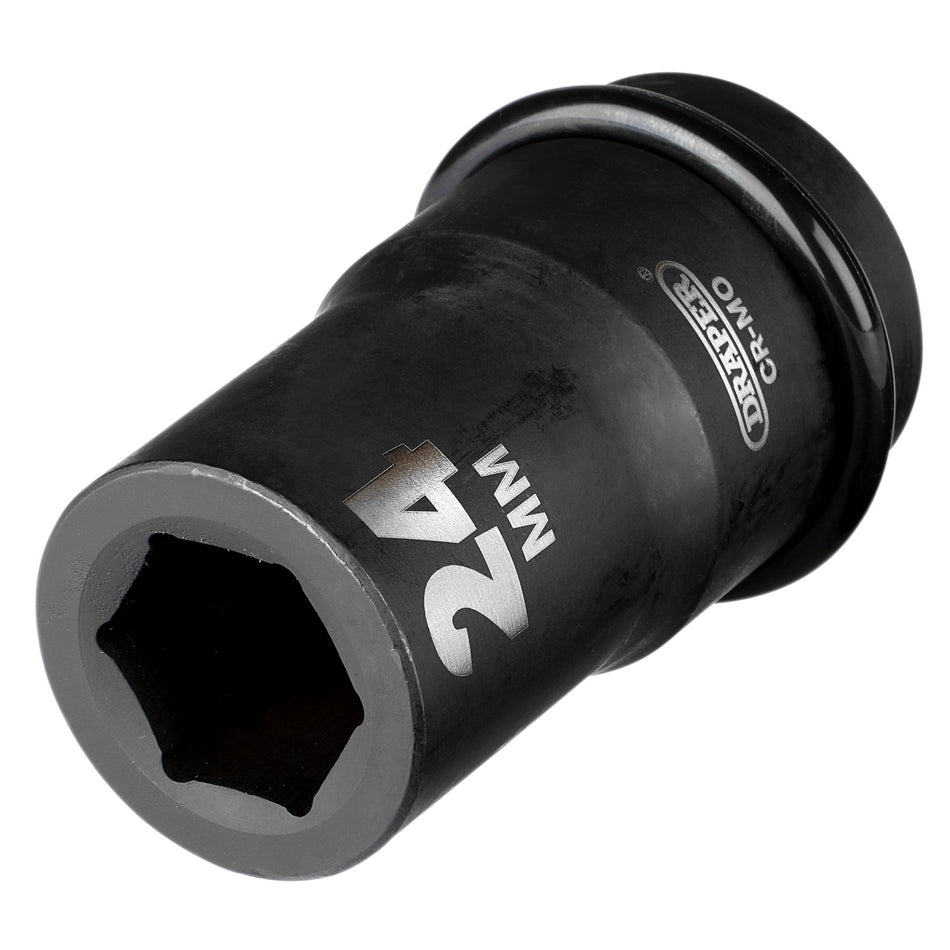 DRAPER Expert 24mm 1in. Square Drive Hi-Torq ; 6 Point Deep Impact Socket: Model No.425D-MM
