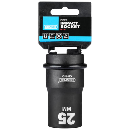 DRAPER Expert 25mm 1in. Square Drive Hi-Torq ; 6 Point Deep Impact Socket: Model No.425D-MM