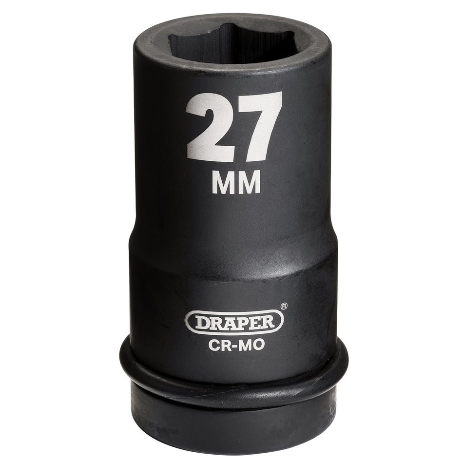 DRAPER Expert 27mm 1in. Square Drive Hi-Torq ; 6 Point Deep Impact Socket: Model No.425D-MM