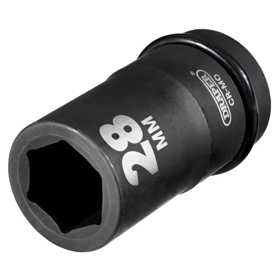DRAPER Expert 28mm 1in. Square Drive Hi-Torq ; 6 Point Deep Impact Socket: Model No.425D-MM