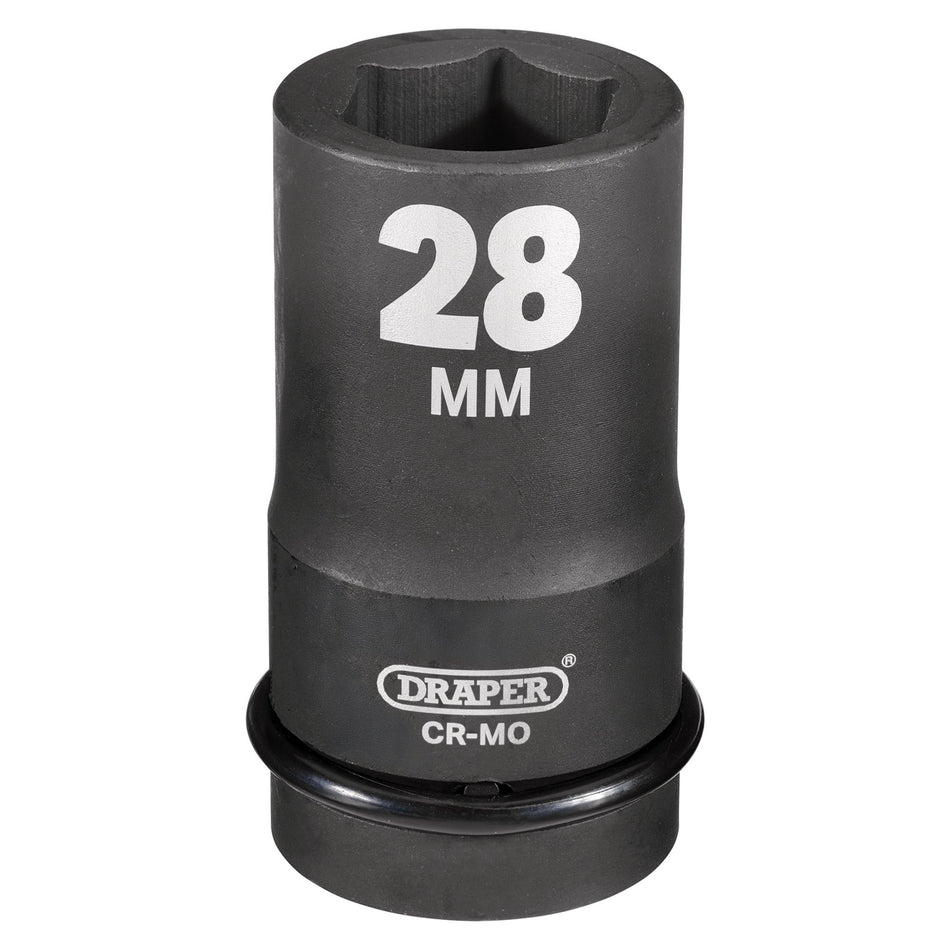 DRAPER Expert 28mm 1in. Square Drive Hi-Torq ; 6 Point Deep Impact Socket: Model No.425D-MM