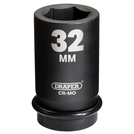 DRAPER Expert 32mm 1in. Square Drive Hi-Torq ; 6 Point Deep Impact Socket: Model No.425D-MM
