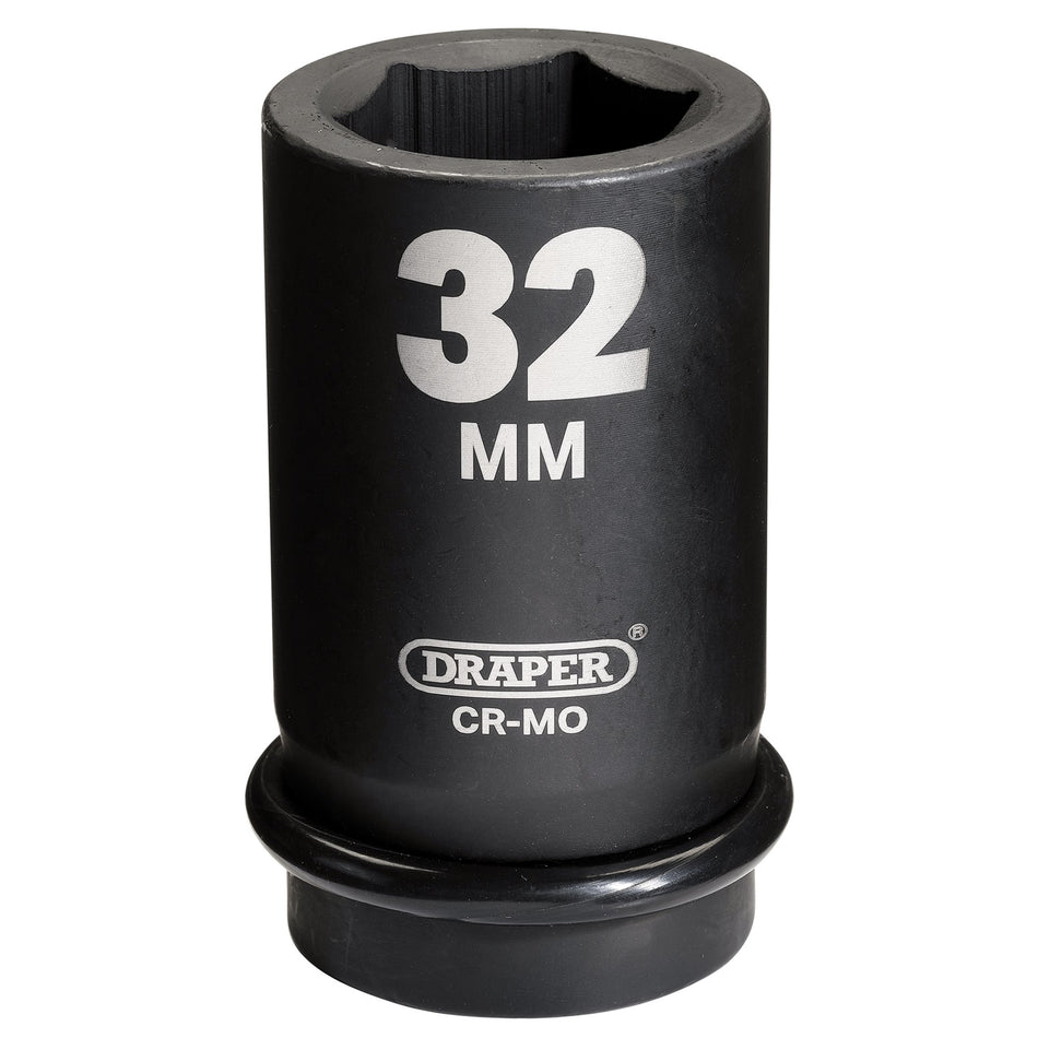 DRAPER Expert 32mm 1in. Square Drive Hi-Torq ; 6 Point Deep Impact Socket: Model No.425D-MM