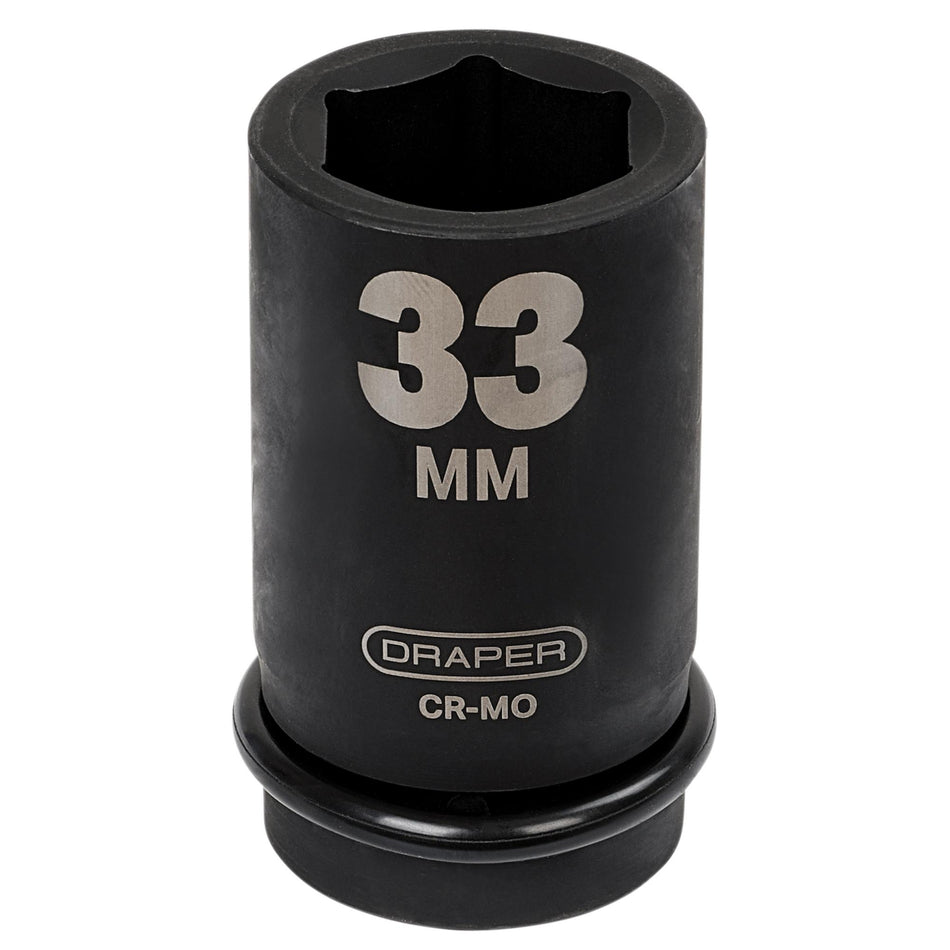 DRAPER Expert 33mm 1in. Square Drive Hi-Torq ; 6 Point Deep Impact Socket: Model No.425D-MM