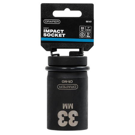DRAPER Expert 33mm 1in. Square Drive Hi-Torq ; 6 Point Deep Impact Socket: Model No.425D-MM