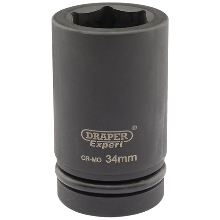 DRAPER Expert 34mm 1in. Square Drive Hi-Torq ; 6 Point Deep Impact Socket: Model No.425D-MM