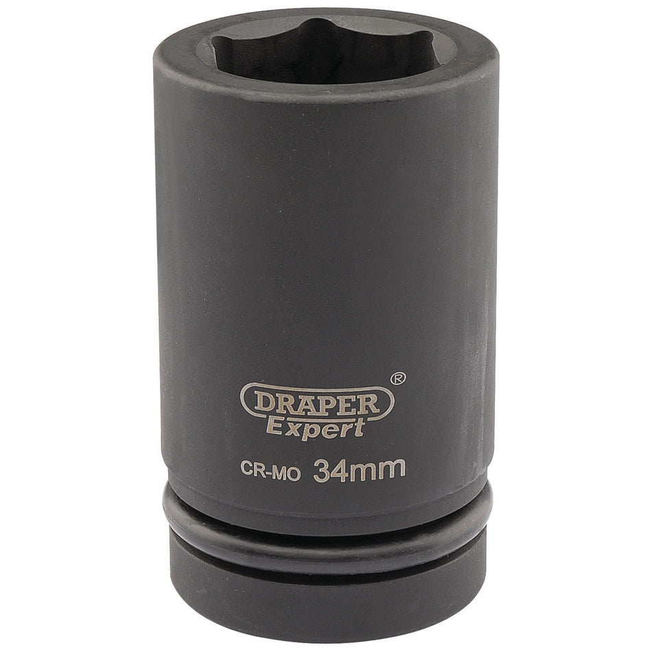 DRAPER Expert 34mm 1in. Square Drive Hi-Torq ; 6 Point Deep Impact Socket: Model No.425D-MM
